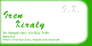 iren kiraly business card